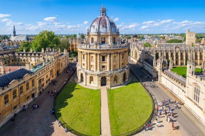 The city of Oxford and the Radcliffe Camera with people around