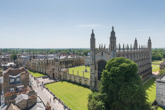 Aerial view of King's College and cityscape