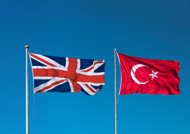 UK flag Turkey flag